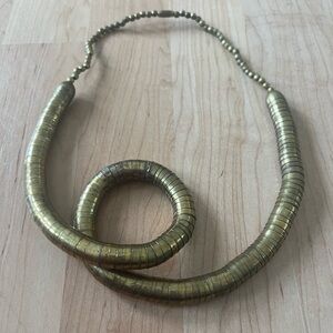 VINTAGE COPPER or BRASS SNAKE NECKLACE
